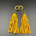 Gold-Plated Long Crystal Tassel Earrings with Removable Fringes | Chubby Hoop Dangle Earrings