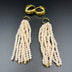 Gold-Plated Long Crystal Tassel Earrings with Removable Fringes | Chubby Hoop Dangle Earrings