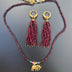 Crystal fringe necklace and earring set with 18k gold finish