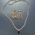 Crystal fringe necklace and earring set with 18k gold finish